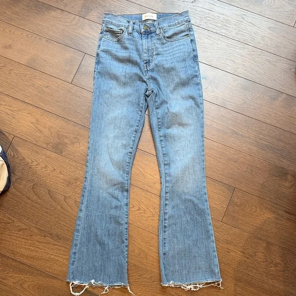 Frame Flair Jeans Raw Hem Size 25 Light Wash C5-021 - Picture 2 of 7